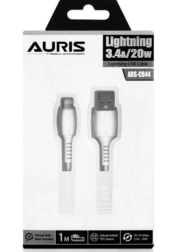 Auris Ars-Cb44 20W-3.4A Lightning Şarj Data Kablo