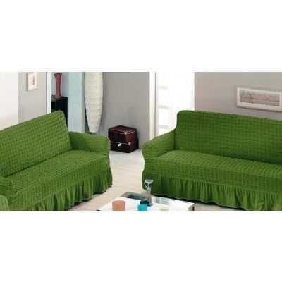 Bürümcük Maxi 3+3 Yeşil Çekyat Koltuk Örtüsü