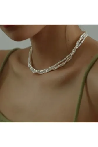 babel GİCHKKB Gerçek İnci Choker Kadın Zarif Kolye