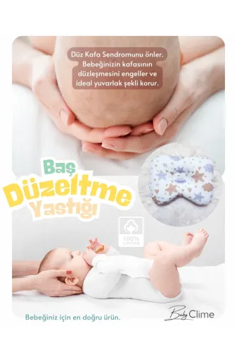 Baby Clime BAŞDY-1. Baş Düzeltme Yastığı, Yenidoğan Bebek Yastık