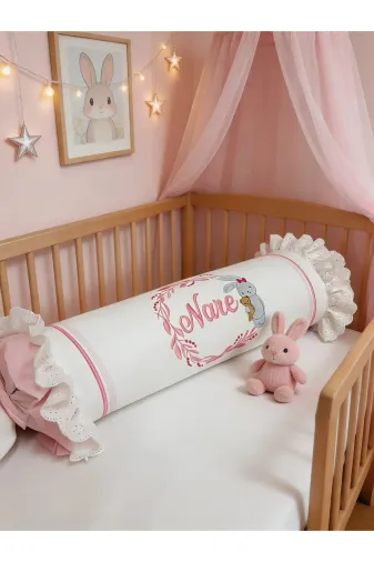 Baby Clime ŞEKER YASTIK Dantelli Şeker Yastık Silindir Kırlent - Dekoratif Bebek Yastığı