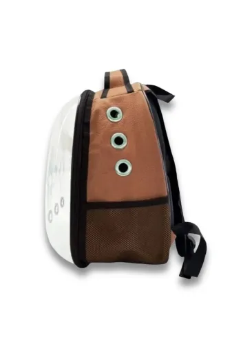 Balance Life 105B845197877318950 Şeffaf Astronot Kedi Ve Küçük Irk Köpek Taşıma Sırt Çantası - Kahverengi