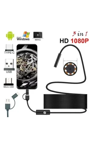 Balance Life GROUP-2325155 Endoskop 3 İn 1 Yılan Kamera Usb Micro Usb Type-C 20 Metre Sert Kablo