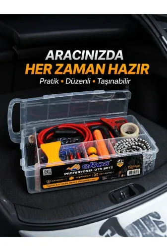 Balance Life GROUP-2892752 Mey İthalat® Çok Amaçlı 27 Parça Araç Acil Durum Ekipman Seti Düzenli Taşıma Kutulu