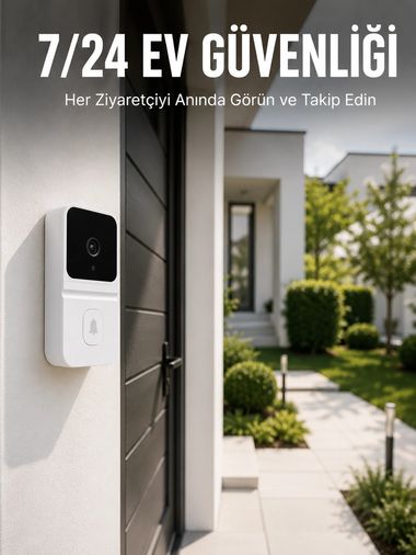 Balancelife MEYTDUCZZUCZZM8KAPIZİLİBEYAZ-1-BLMY Mey İthalat Kablosuz Beyaz Akıllı Kapı Zili Wi-Fi Bağlantılı Hd Kameralı Ev Güvenlik Sistemi