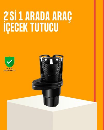 Balancelife TRİTHLTUCZZZCWS003BARDAKLIK-1-BLNCCC Oto Bardak Tutucu 360 Döner Çift Bölmeli Karbon Fiber Tasarım 12 Siyah