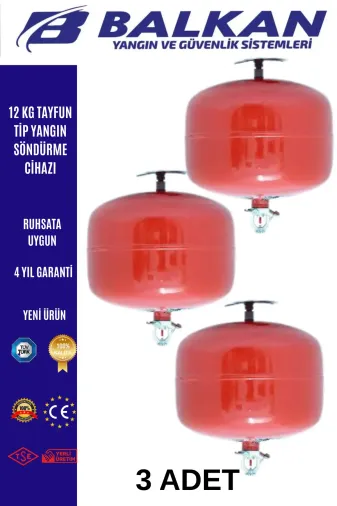 Balkan Ticaret BALKANT6 12 Kg Tayfun Tip Yangin Söndürme Cihazi 3 Adet