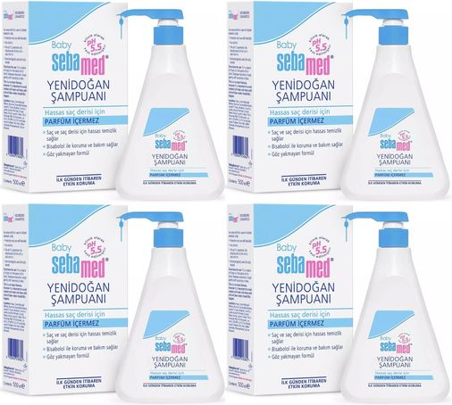 Bebek Şampuanı 500ML Pompalı (Yenidoğanlar İçin) (4 Lü Set)