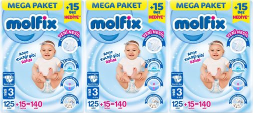 Bebek Bezi Beden:3 (4-9KG) Midi 420 Adet Mega Aylık Fırsat Pk