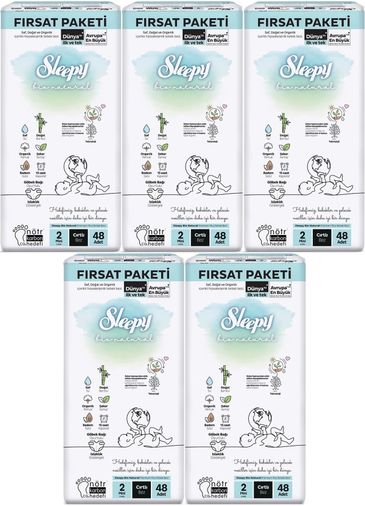 Bebek Bezi Bio Natural Beden:2 (3-6KG) Mini 240 Adet Mega Fırsat Pk