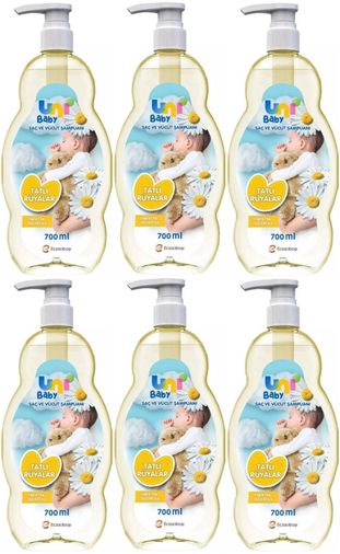 Bebek Saç ve Vücut Şampuanı 700ML Klasik (Pompalı) (6 Lı Set)