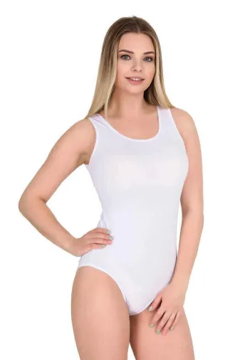 Berrak TYC315159DCE792A930330600 2 Adet Beyaz Kalın Askılı Çıtçıtlı Badi