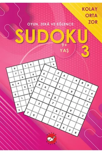 Beyaz Balina Yayınları TYC9AEC637E3732312F587400 Oyun, Zeka Ve Eğlence: Sudoku 3 Kolay, Orta, Zor (9+ Yaş)