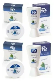 Beyazlatıcı Diş Tozu Natural ( Naturel Florürlü ) 50 gr 2 Adet&diş Pastası Natural 90 gr 2adet