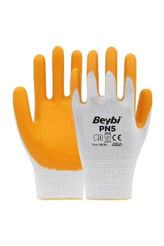 BEYBİ Pn5 Beybi Pn5 Polyester Örme Nitril Eldiven 12 Adet