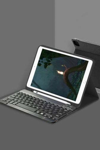 Bezos 8683140831202-BLNC İpad Pro 12.9 2024 Kılıf Kc01 Smart Klavyeli Tablet Kılıfı - Siyah Diğer Diğer