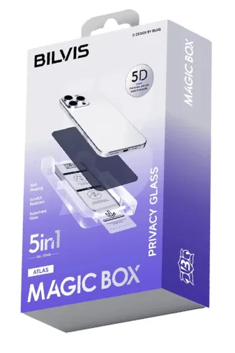 BiiShe P68764S6394 Mey İthalat® Iphone 16 Pro Max Bilvis 5In1 5D Magic Hayalet Cam Ekran Koruyucu - Siyah