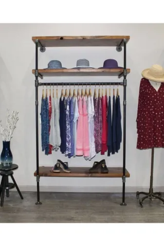 Blbndesign Raf No:188 Dekoratif Duvara Borudan Raf Ve Askılık