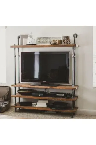 Blbndesign RafNo425 Dekoratif Duvara Borudan Raf Ve Tv Ünitesi