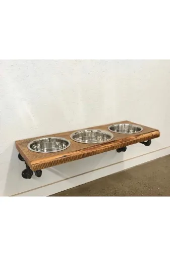 Blbndesign RafNo452 Dekoratif Borudan Kedi Köpek Mama Standı