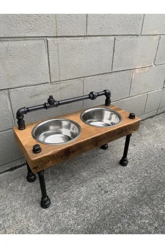 Blbndesign RafNo458 Dekoratif Borudan Kedi Köpek Mama Standı