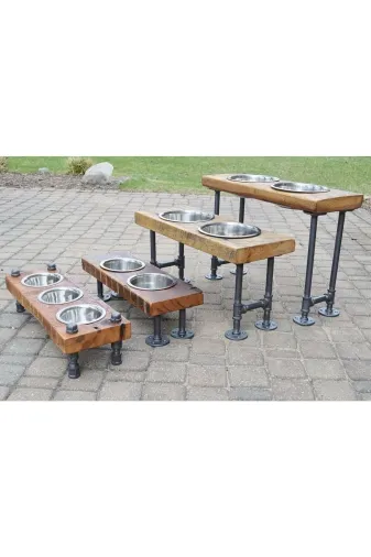 Blbndesign RafNo465 Dekoratif Borudan Kedi Köpek Mama Standı 4'lü Set