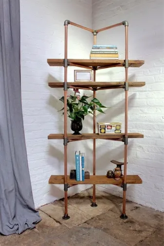 Blbndesign RafNo487 Dekoratif Borudan Köşe Raf