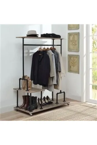 Blbndesign RafNo575 Dekoratif Borudan Raf Ve Askılık 125 Cm