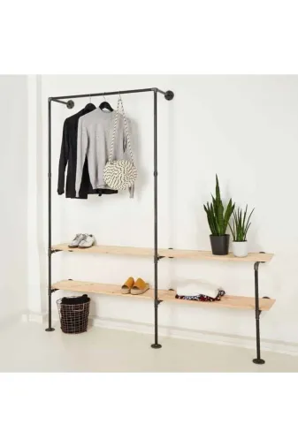 Blbndesign RafNo602 Dekoratif Borudan Raf Ve Askılık 225 Cm