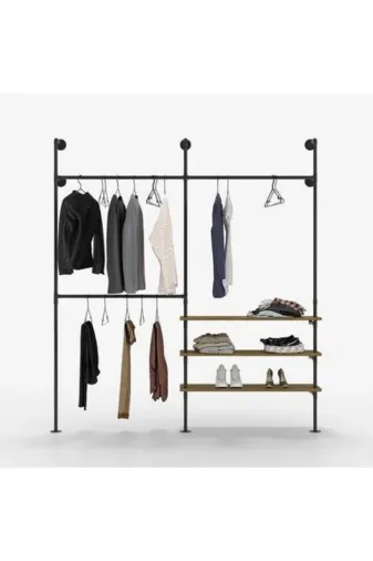 Blbndesign RafNo604 Dekoratif Borudan Raf Ve Askılık 150 Cm
