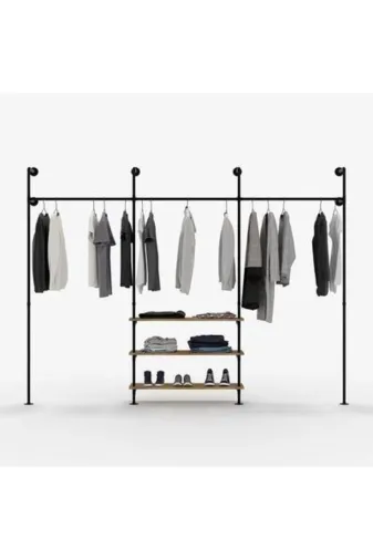 Blbndesign RafNo609 Dekoratif Borudan Raf Ve Askılık 300 Cm