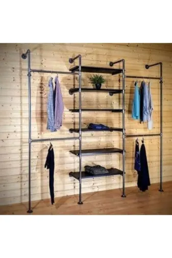Blbndesign RafNo627 Dekoratif Borudan Raf Ve Askılık 150 Cm