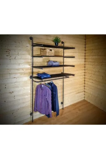 Blbndesign RafNo630 Dekoratif Borudan Raf Ve Askılık 125 Cm