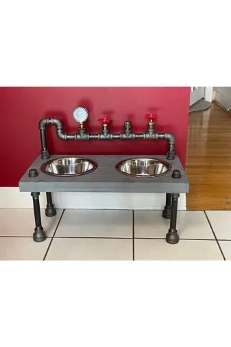 Blbndesign TYC00563057471 Dekoratif Borudan Kedi Köpek Mama Standı