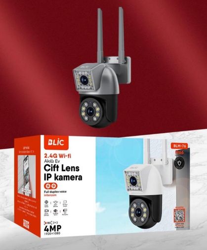 Blic Blm-76 2.4G Wifi Bağlantılı 1080P, 2+2 4Mp Çift Lensli 355° Geniş Açılı Ip Kamera