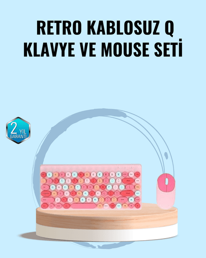 Bluetooth Klavye ve Mouse Kombinasyonu – USB Alıcılı, Kompakt, Uzun Ömürlü