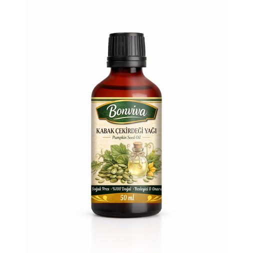BONVİVA Soğuk Sıkım Saf Kabak Çekirdeği Yağı 50 ml