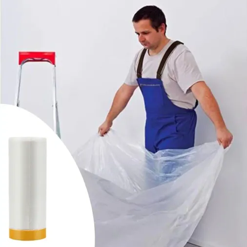 Boya Badana Eşya Koruma Hışır Örtüsü 280cm x 15 mt  Yapışkanlı Hışır Örtü (4745)