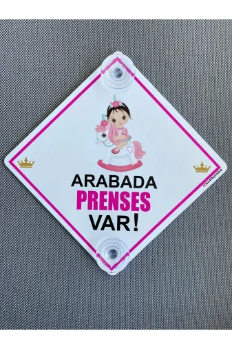 BUTİKPLAKA butikplaka2241104025 Dikkat Arabada Bebek Var/ Pleksi Ikaz Levhası 15X15 Cm/arabada Prenses Var