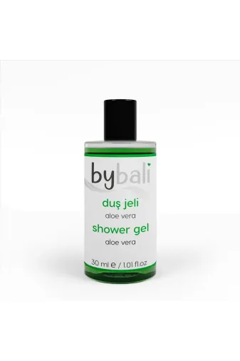 bybali TYBR6JBFT0FF6Z8K49 50 Adet Aloe Vera Duş Jeli Shower Gel Standart Otel Tipi Mini 30 Ml Şişe Tek Kullanımlık