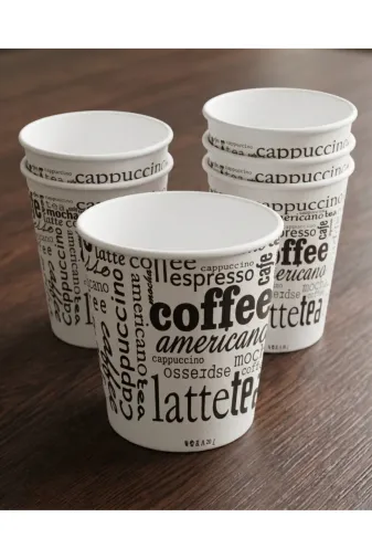 cancup karton bardak 001025 25 Adet 7 Oz Karton Bardak Ekonomik Paket Tek Kullanımlık Kağıt Bardak Sıcak & Soğuk Uyumlu