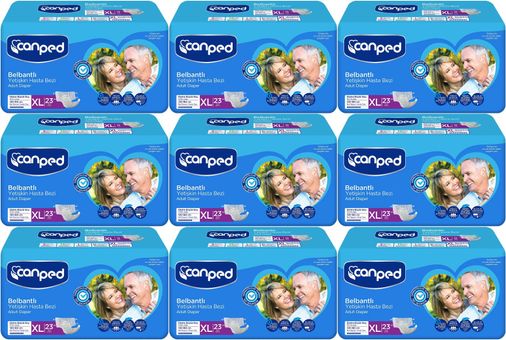 Canped Yetişkin Bezi Bel Bantlı Tekstil Yüzey XL - Ekstra Large - Extra Large 207 Adet