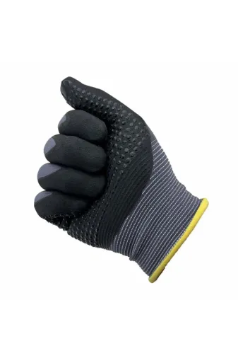 Cantayurdu Glove114 12 Adet S-M Mikro Puanlı Eldiven Koruyucu İş Eldiveni Siyah