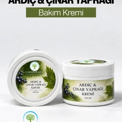 ÇareBurada Ardıç ve Çınar Yaprağı Kremi 100 ml - Mentol ve Limon Yağı İçeren Cilt Bakım Kremi