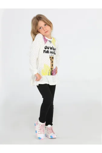Casabony 23s-067 Tier Girl Tunik + Uzun Taytlı Takım