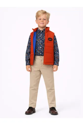 Casabony 3'lü Takım Anorak Yelek & Gömlek &gabardin Pantolon Erkek Çocuk