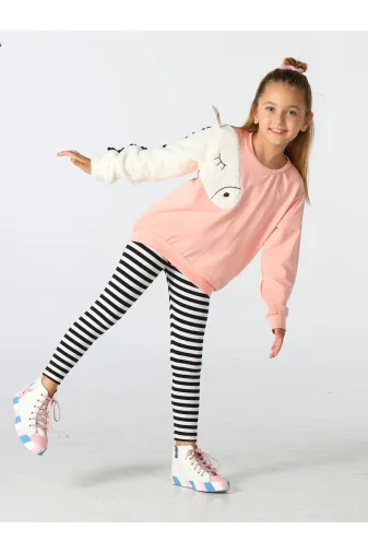 Casabony CS-24S-003 Unicorn Kollu Yumoş Sweat-Tayt Takım