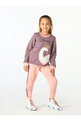 Casabony CS-24S-017 Kuğu Princess Lila- Pembe Eşofman Takım
