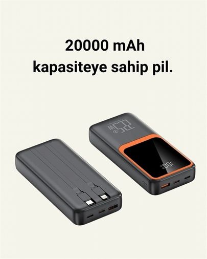 ÇAVDAR TKNUCZZZ20.000POWERHIZLI1-4MKR Dijital Ekranlı 20.000 Mah Powerbank 22.5W Hızlı Şarj + Çoklu Bağlantı Seçeneği Diğer
