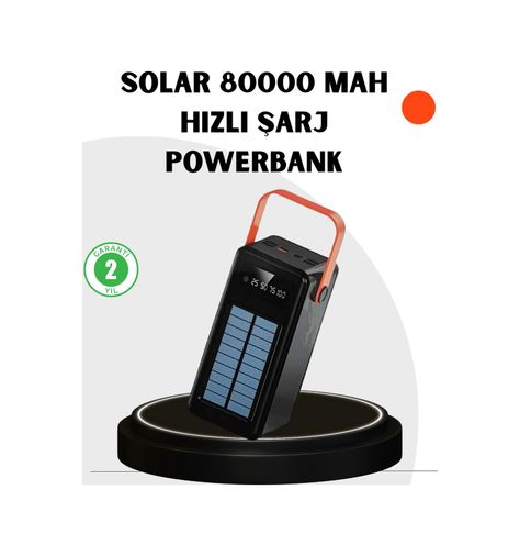 ÇAVDAR TKNUCZZZ2080POWERBANK-4MKR Powerbank Hızlı Şarj Solar Güneş Enerjili Çok Girişli Diğer